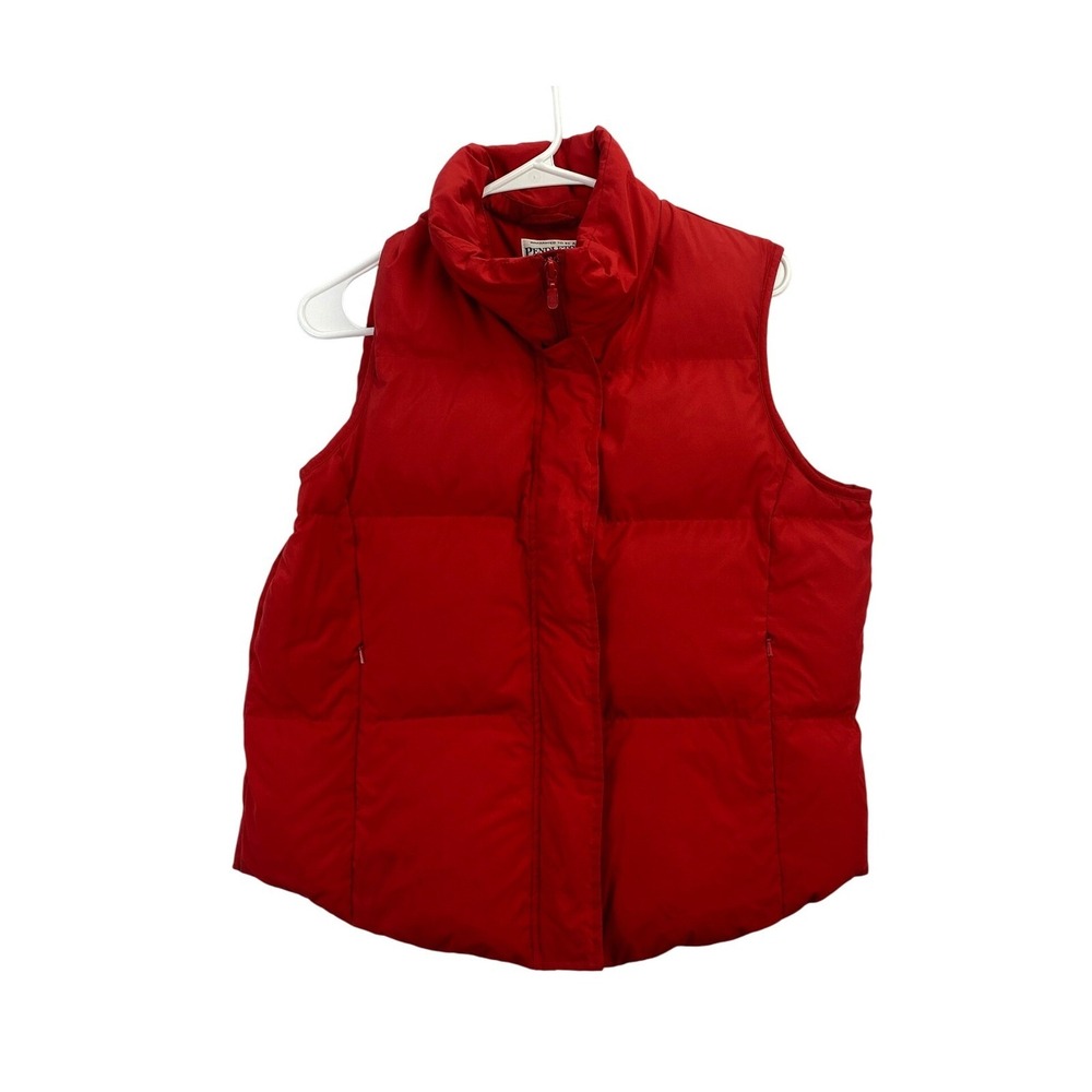 Pendleton Portland Oregon Red Puffer Vest Womens Sz Medium Quilted Sleeveless